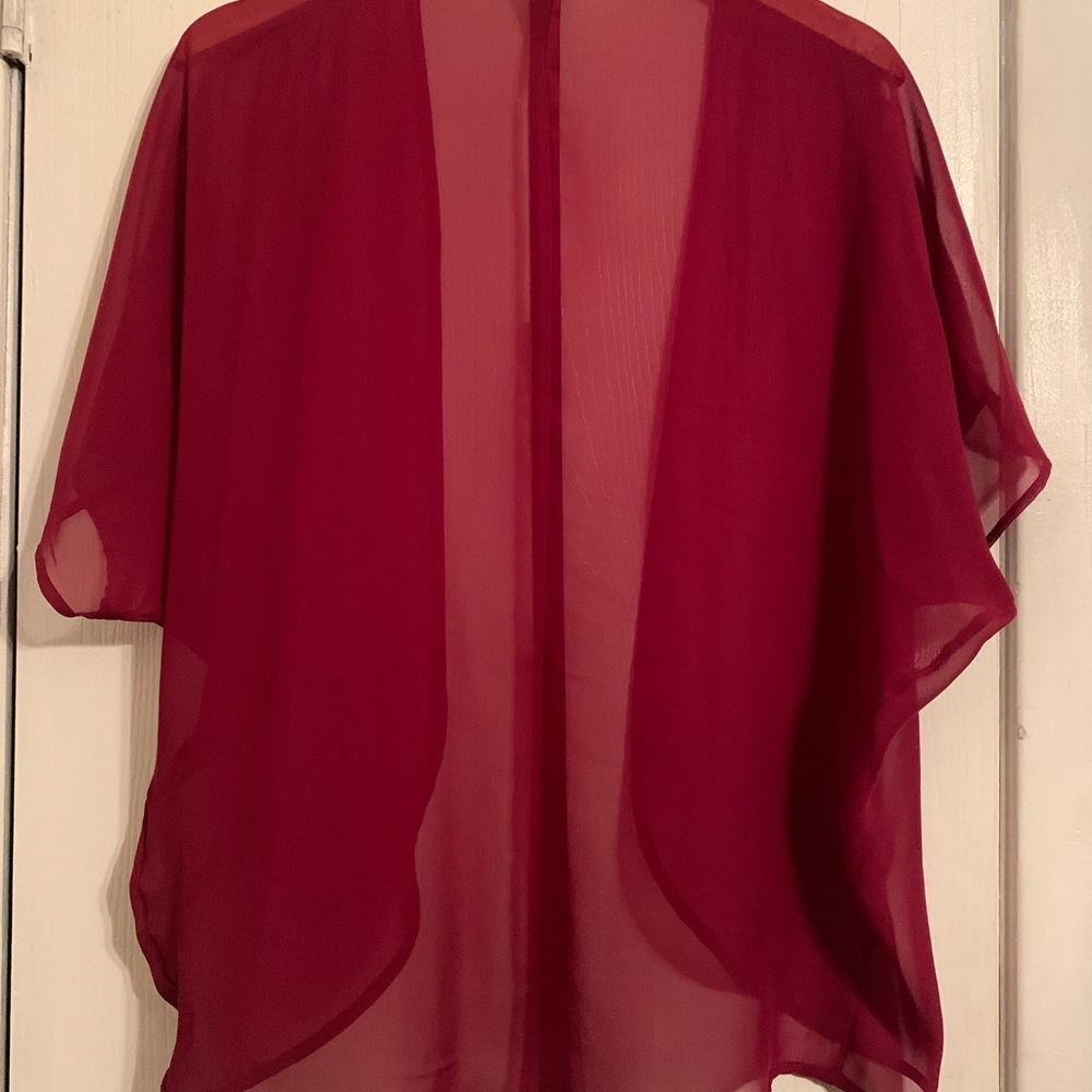 Red sheer kimono